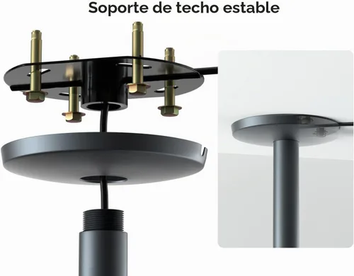 Vista 6 de Dangbei Soporte de techo para proyector, altura ajustable de 3.9-15.7 pulgadas, tornillo de 1/4 pulgadas compatible con DBX3 Pro