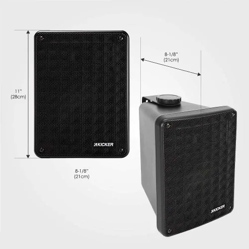 Vista 3 de Par de altavoces KICKER KB6B de 2 vías de gama completa para interior y exterior (par) Altavoces resistentes a la intemperie para patio, garaje Negro