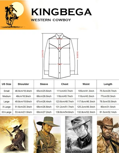 Vista 4 de Camisas bordadas de manga larga para hombre, ajustadas, casuales, con botones