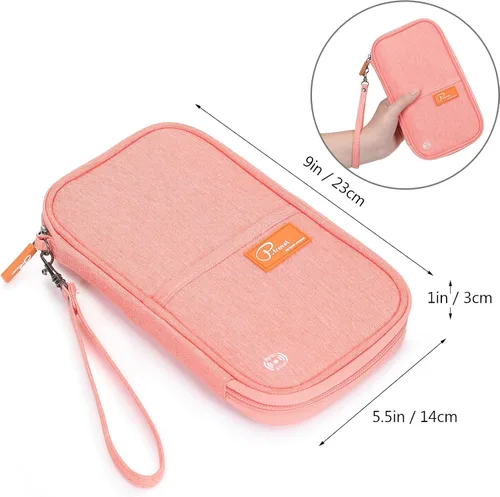 Vista 34 de VanFn Cartera RFID para pasaporte de viaje, soporte para pasaporte familiar, organizador de documentos de viaje serie P.Travel (nailon, gris)