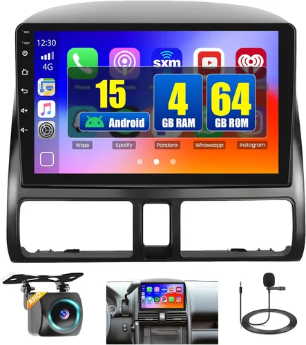 Vista 9 de Hikity 2+64G para Honda CRV 2002-2006 Android Car Stereo, radio con pantalla táctil de 9 pulgadas con Carplay inalámbrico, Android Auto, WiFi