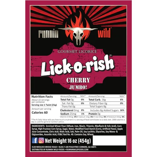 Vista 2 de Caramelo de regaliz de cereza Dulces divertidos y festivos para el Día de la Madre Lick-o-Rish, 3 libras en total
