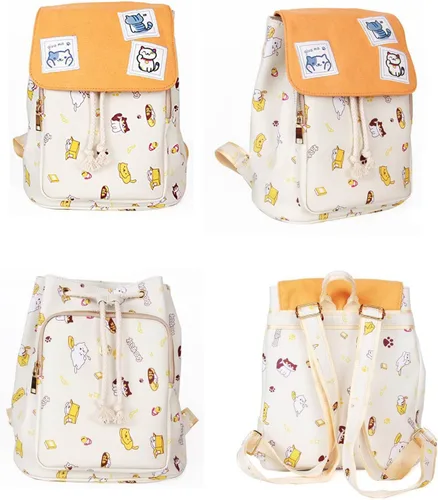 Vista 3 de MONMOB Neko Atsume - Mochila de anime tipo funda para gato, mochila para niñas adolescentes, mochila para exteriores