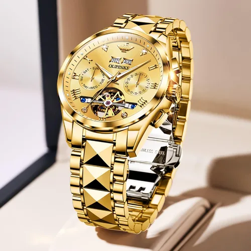 Vista 2 de Relojes de pulsera impermeables automáticos de acero de tungsteno para hombre