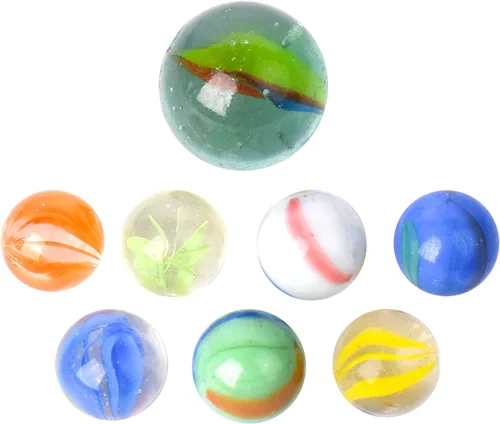Vista 3 de Sunny Days Entertainment Canicas de 50 piezas - Mármol de vidrio colorido para niños 49 jugadores y 1 tirador