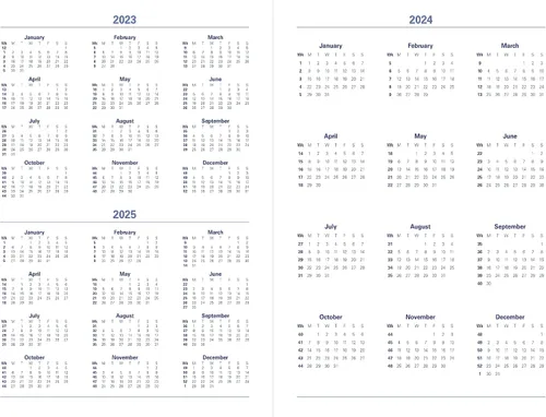 Vista 2 de Letts Memo Slim - Agenda semanal para ver 2024, color rojo