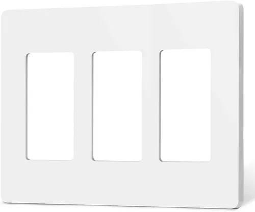 Vista 7 de TREATLIFE Placas de pared decorativas sin tornillos, placa de interruptor de luz de 2 segmentos de tamaño estándar, cubiertas de tomacorrientes