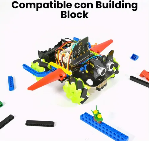 Vista 6 de KEYESTUDIO 4WD Smart Car Coding Robot Kit con Microbit V2 para Makecode y Python, kit de robot de construcción DIY para educación STEM 15+, control