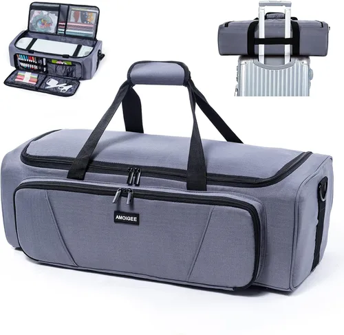Vista 11 de Estuche de transporte de doble capa para Cricut Maker 4/3, Explore Air 2/3 Gris