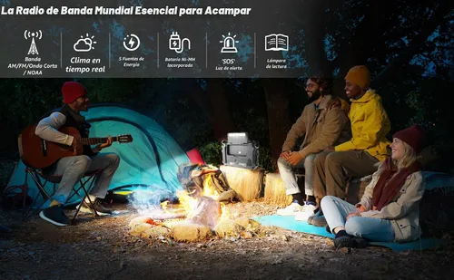 Vista 9 de Radio de alerta meteorológica Kaito KA500 de emergencia AM/FM/SW con 5 funciones Negro