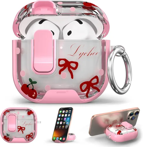 Vista 32 de Funda para Apple AirPods Pro 3 2025 con bloqueo de seguridad y soporte para negro - p