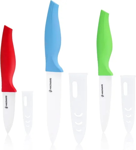 Vista 9 de Magiware - Cuchillo de pelar clásico de cerámica de 4 pulgadas con cubierta de funda para frutas y verduras, más largo afilado, a prueba de óxido