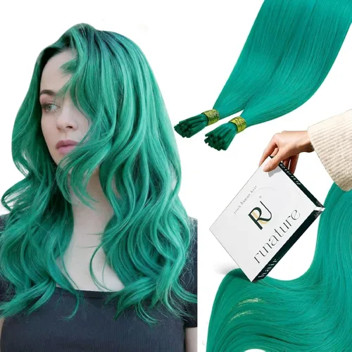 Vista 145 de RUNATURE Extensiones de cabello humano con punta en U, color marrón ceniza a rubio platino