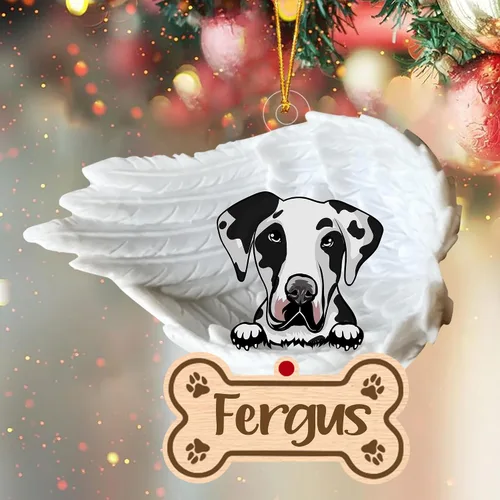 Vista 75 de Adorno de perro afgano de 1 ángel, adorno acrílico 2D personalizado conmemorativo para perros, regalo por pérdida de mascotas, regalo