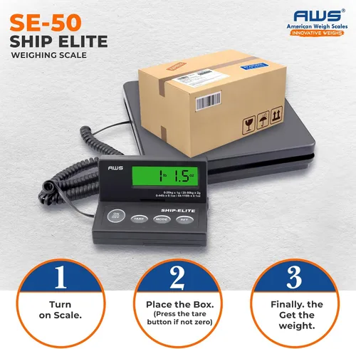 Vista 3 de American Weigh Scales Báscula de envío digital Paquete postal multifuncional de alta precisión y báscula de pesaje de equipaje 110 libras x 0.1