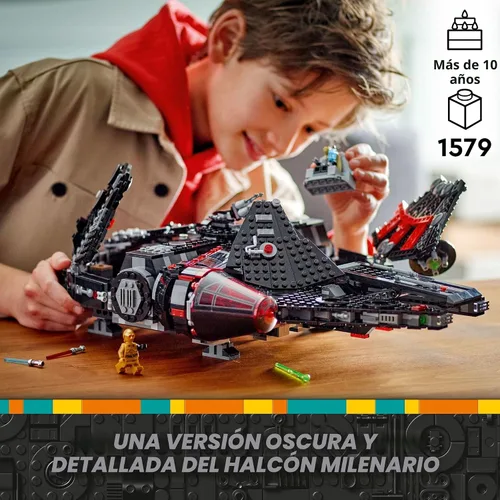 Vista 2 de LEGO Star Wars El Halcón Oscuro Edificable Starship – Conjunto de juguetes de Star Wars para niños y niñas – Juguete coleccionable de halcón milenio