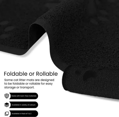 Vista 6 de Andalus Tapete Grande para Arena de Gatos, Paquete de 1 - Impermeable, Antideslizante y Fácil de Limpiar, Tapete para Caja de Arena de Gatos