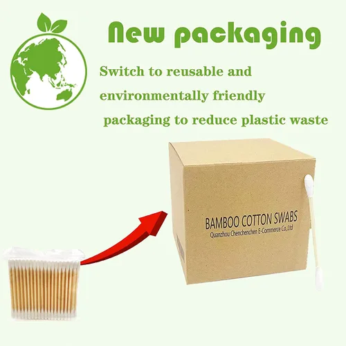 Vista 2 de Hisopos de algodón con palos de madera/brote de algodón biodegradable 1125pcs