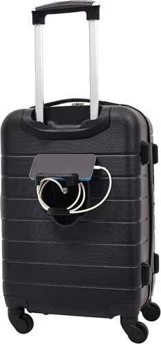 Vista 5 de Wrangler Portavasos inteligente para equipaje y puerto USB, color verde azulado, juego de 2 piezas, Negro, Juego de 2 piezas