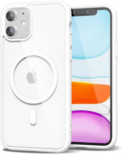 Vista 192 de oakxco Funda magnética transparente compatible con Magsafe, bonita funda delgada y transparente de poliuretano termoplástico no amarillenta, carcasa