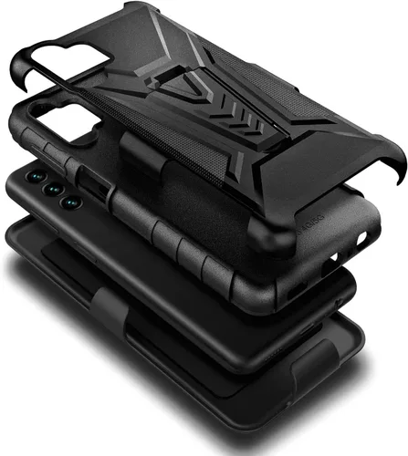 Vista 2 de NZND Funda diseñada para Samsung Galaxy A14, A14 4G/5G con protector de pantalla de vidrio templado, funda de clip para cinturón con soporte