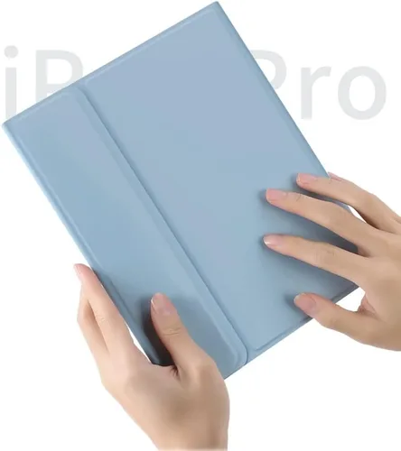 Vista 6 de Funda con teclado para iPad de 6ª y 5ª generación, iPad Pro 9.7, iPad Air 2, iPad Air 1, funda delgada con bonito teclado de color, funda de teclado
