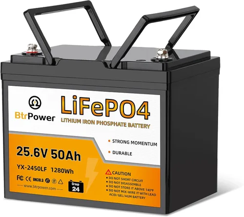 Vista 10 de Batería de litio de 12 V, batería LiFePO4 de ciclo profundo 5000+ con BMS integrado de 100 A para almacenamiento en el hogar, motor de arrastre, RV