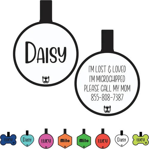 Vista 34 de Etiqueta de gato silenciosa de silicona personalizada con 5 líneas de grabado profundo personalizado duradero, etiqueta de identificación de mascota