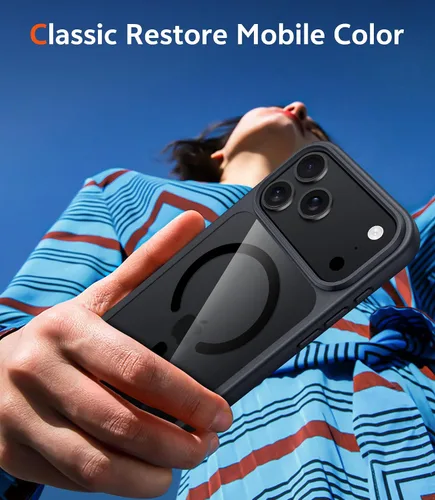 Vista 7 de FNTCASE Magnético para iPhone 18/17 Pro, negro transparente