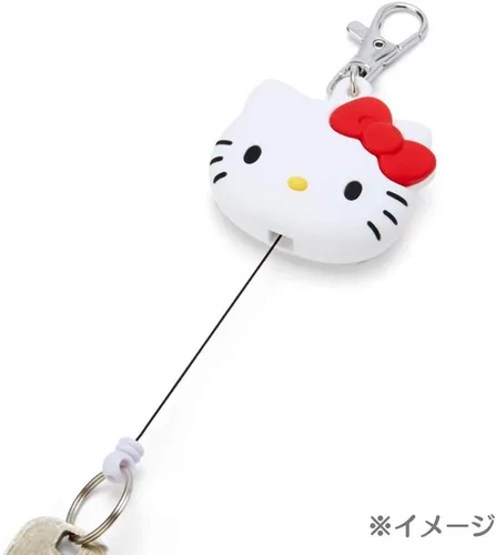Vista 5 de Sanrio Llavero de carrete facial Hello Kitty, Blanco