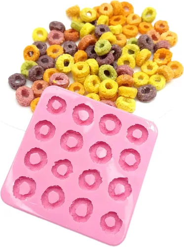 Vista 10 de Molde de silicona para cereales en forma de bucles, molde de 24 cavidades, molde de anillo de fruta para cera derretida, molde de cera NC075