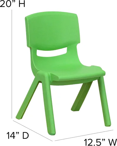 Vista 46 de Flash Furniture - Silla escolar apilable de plástico azul con altura de asiento de 10 1/2 pulgadas Construcción duradera, uso comercial