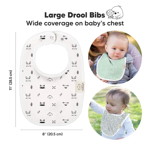 Vista 2 de KeaBabies Paquete de 8 baberos orgánicos para bebés para niñas y niños y baberos orgánicos para bebés, baberos de dentición para niños y niñas