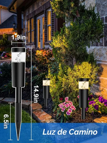 Vista 7 de Luces de Sendero Paisajístico de Bajo Voltaje de 5W con Conectores 12V Iluminación Paisajística Exterior Luces LED de Poste de Sendero Cableadas