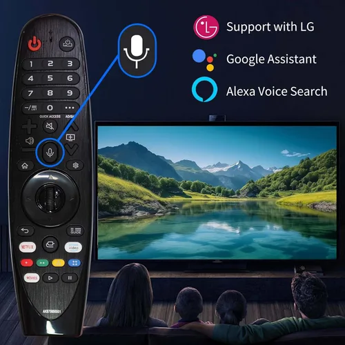 Vista 4 de RIVIERA Magic Remote para LG Smart ThinQ OLED Nanocell WebOS UHD TV con función de voz y puntero compatible con MR22/21/20GA MR18BA MR23/24/25GN
