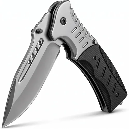 Vista 12 de Cuchillo de bolsillo para hombres con mango de madera, rompedor de vidrio y clip de bolsillo, hoja afilada de 3.66 pulgadas, cuchillos plegables 1.