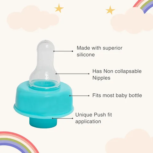Vista 4 de Refresh-a-Baby - Adaptador de pezón reutilizable para biberón, convierte instantáneamente cualquier biberón en un sorbo con pezones de silicona