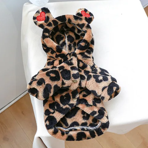 Vista 6 de Sudaderas con capucha para perros, pijamas para perros, overoles para mascotas, otoño e invierno, suéter cálido para perro, sudadera con lindo