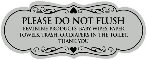 Vista 58 de Signs ByLITA Designer Please Do Not Flush Etiqutte Letrero (negro) - Pequeño 1 paquete