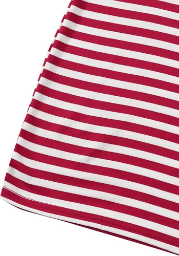 Vista 4 de Floerns Vestido tipo camiseta con cuello en V y estampado de rayas casuales para mujer