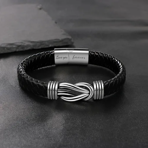 Vista 4 de Regalos de cuero para papá, regalo de cumpleaños, novio, marido, nieto, hermano, hijo, para el día de San Valentín, Navidad, graduación, joyería