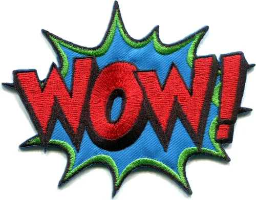 Vista 2 de Lote de 3 POW! WOW! BAM! cómics de superhéroes retro divertidos apliques bordados parches para planchar