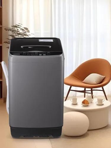Vista 9 de F.W.WOOLWORTHS Lavadora de 17.7 libras con bomba de drenaje, lavadora automática completa con 10 programas de lavado, 8 niveles de agua para el Gris
