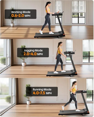 Vista 3 de 5% Incline Walking Pad Treadmill, 300LB Capacity Folding Treadmills for Home, Walking pad with Handle bar, 3.0 HP Quiet Dual Cushion System