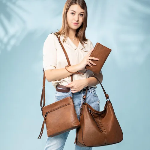 Vista 2 de Realer Bolsos de mano Hobo, bolsos para mujer, bolsos de cuero y bolsos de mano, bolsillos, bolsos cruzados grandes