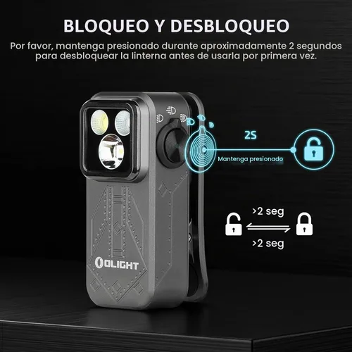 Vista 6 de OLIGHT Oclip Pro - Linterna recargable EDC con clip, Phantom Squadron Red Light, 500 Lumens Floodlight, Spotlight, Pocket-Sized, USB-C Charging