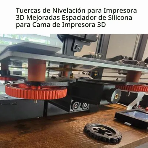 Vista 7 de Kit de nivelación de cama de impresora 3D, 5 espaciadores de cama de silicona Ender 3 y 4 tuercas de nivelación de cama Ender 3 S1/Ender 3, Ender 3