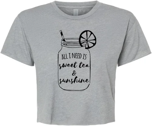 Vista 8 de Women's Screen Printed Crop Tee, Shirts With Sayings