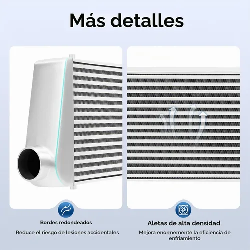 Vista 6 de Intercooler universal, kit de intercooler de ajuste universal, intercooler de aluminio de 1000 HP de entrada y salida de 3 pulgadas, núcleo de 4