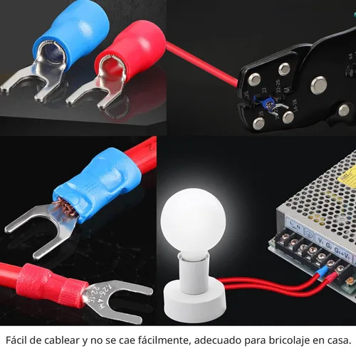 Vista 5 de Feggizuli 280 piezas de conectores de crimpado, kit de conectores macho y hembra de pala de 2.8 mm, 4.8 mm, 6.3 mm, 15 tipos de terminales